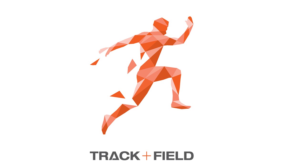 Stylized track athlete running